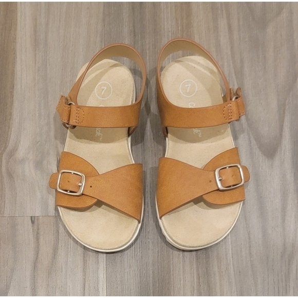 Cat & Jack Brown Sandals size 7 - Picture 3 of 9